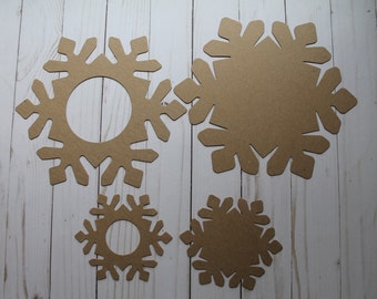Snowflake Frame Bare chipboard die cuts [2 sizes to choose from]