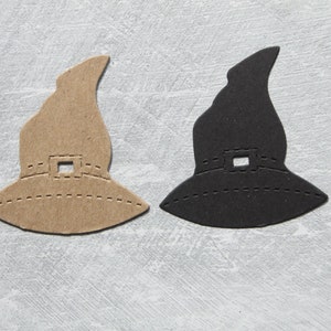 6 Witch Hat - Bare chipboard or black paper Halloween witch hat die cuts