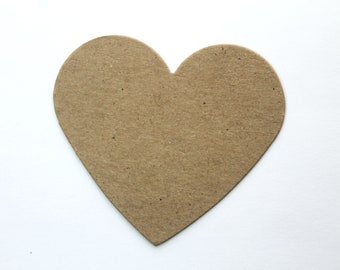 3" Heart Bare chipboard die cuts - Heart Shaped Die cuts 4 total - Choose Thin or Thick Chipboard
