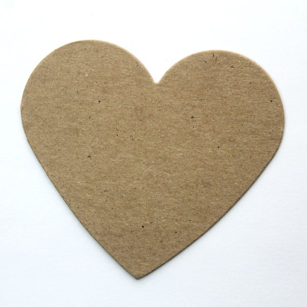 3" Heart Bare chipboard die cuts - Heart Shaped Die cuts 4 total - Choose Thin or Thick Chipboard