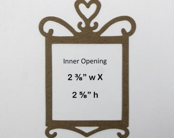 3 Heart Topped Frames - Bare Chipboard Photo Frames with heart - Die cuts 2 3/4" W x 4 5/8" H