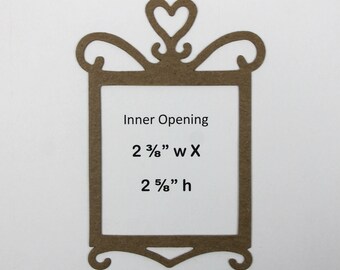 3 Heart Topped Frames - Bare Chipboard Photo Frames with heart - Die cuts 2 3/4" W x 4 5/8" H
