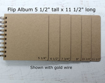 Bare Scrapbook-Chipboard Flip Album 11 1/2" long-Blank Graduated Flip Book-6 page sizes
