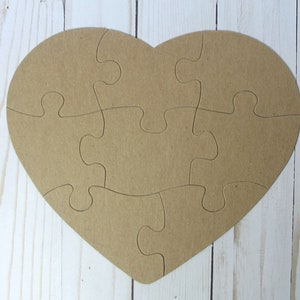 12 Extra Large 8 Piece Heart Shaped Jigsaw Puzzle - Bare Chipboard Die ...