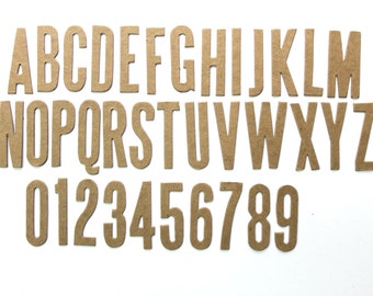 1 1/2" BLOCK font Uppercase Alphabet & Number Die Cut Set Bare Chipboard [choose quantity]