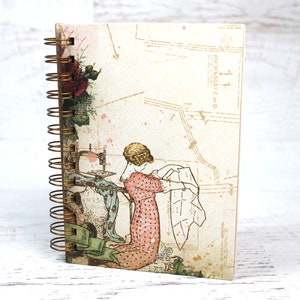 Sewing Pattern Chipboard Album - Sewing Themed Album 5&quot; x 7&quot; - Blank Album 15 paper pages - Handmade book