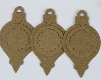 Layered Bare chipboard ornament die cuts - DIY Layered Ornaments - Christmas Ornament Craft - Assembly Required