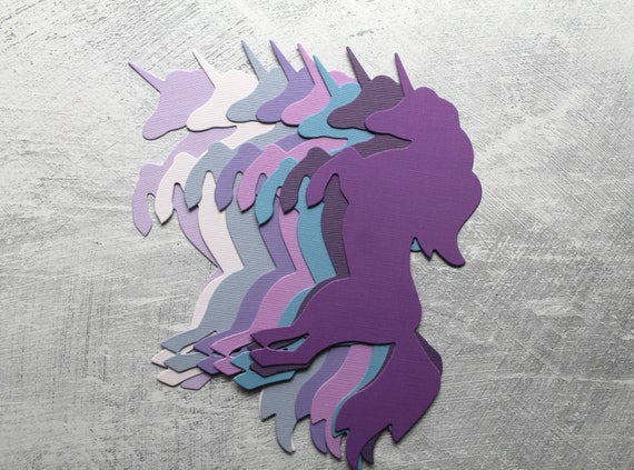 Purple Cardstock Unicorn Die Cuts 24 Pieces Choose Large or Small