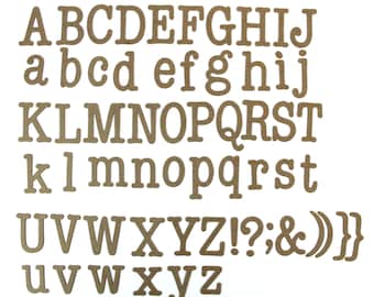 1 3/4" Typewriter Font Uppercase, Lowercase or Numbers Alphabet bare Chipboard die cuts [your choice]