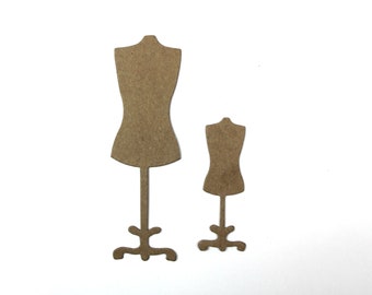 Dress Form Bare chipboard die cuts [small or large]