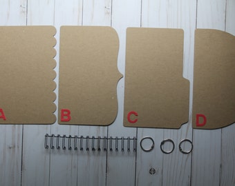 Mix & Match Chipboard Album-Fancy Edge Scrapbook Album-6 pages-5 1/2" x 8 1/2" [choose wire or book rings]