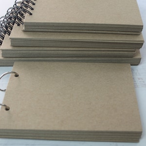Chipboard Album-Mini Scrapbook-Blank Rectangle Scrapbook-Chipboard Journal 10 pages- 8 sizes available 5&quot; to 8 1/2&quot; wide