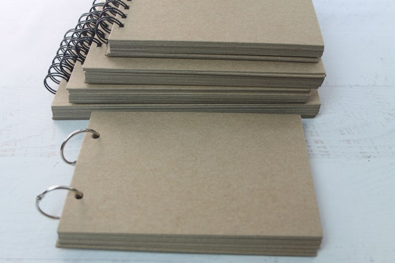 8 X 8 Chipboard Album Blank Scrapbook 12 Pages Black or Brown Wire Bound or  Book Rings 