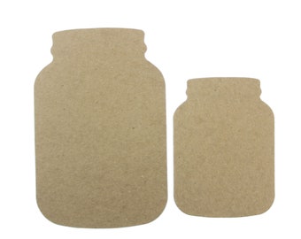 Mason Jar Bare chipboard die cuts - Canning Jar X-Large or Large size - Can use as pennant/banners