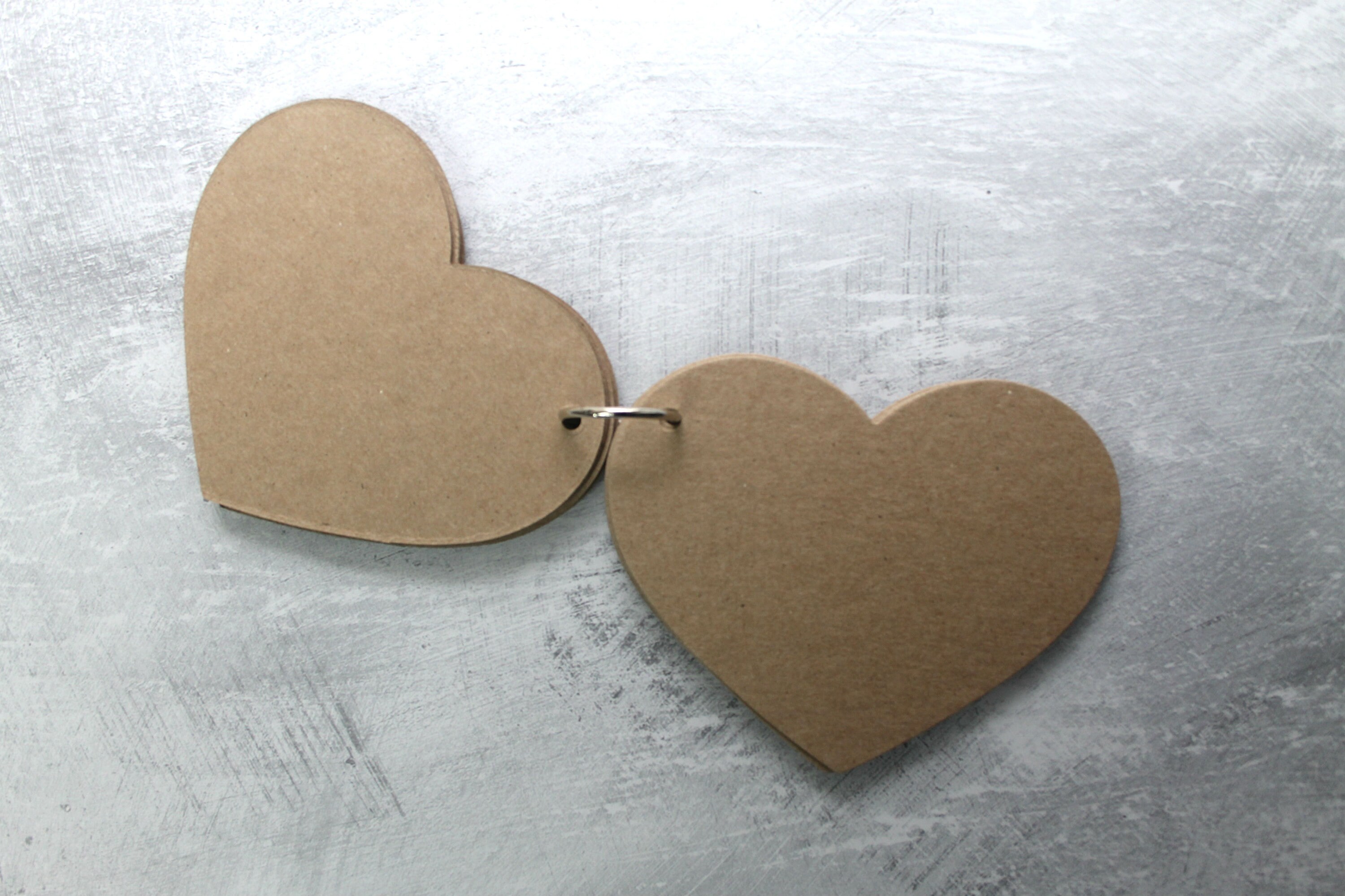 Heart-Shaped Album: 10 Pages Heart [Style-A] Bare Chipboard Ring Book  5x4-5/8