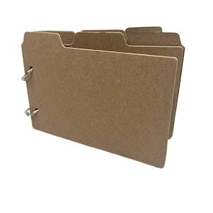 Tabbed Scrapbook - Blank Chipboard File Folder Album - Mini Scrapbook Tabbed, Non-Tabbed Pages 6 5/8" x 4 5/8"
