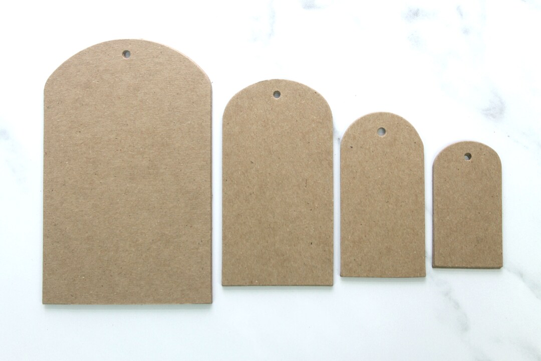 12 Round Top Tags Bare Chipboard Tags in 4 Sizes Etsy