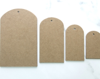 12 Round Top Tags - Bare Chipboard tags in 4 sizes