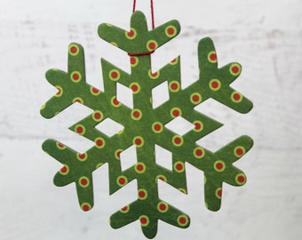 11 Polka Dot snowflake die cuts || Christmas Snowflakes || Dot Snowflake Ornaments || Use as ornaments, garlands, window deocr+