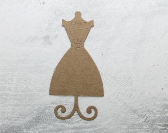3 Dress form die cuts - Bare Seamstress Sewing Form chipboard die cuts