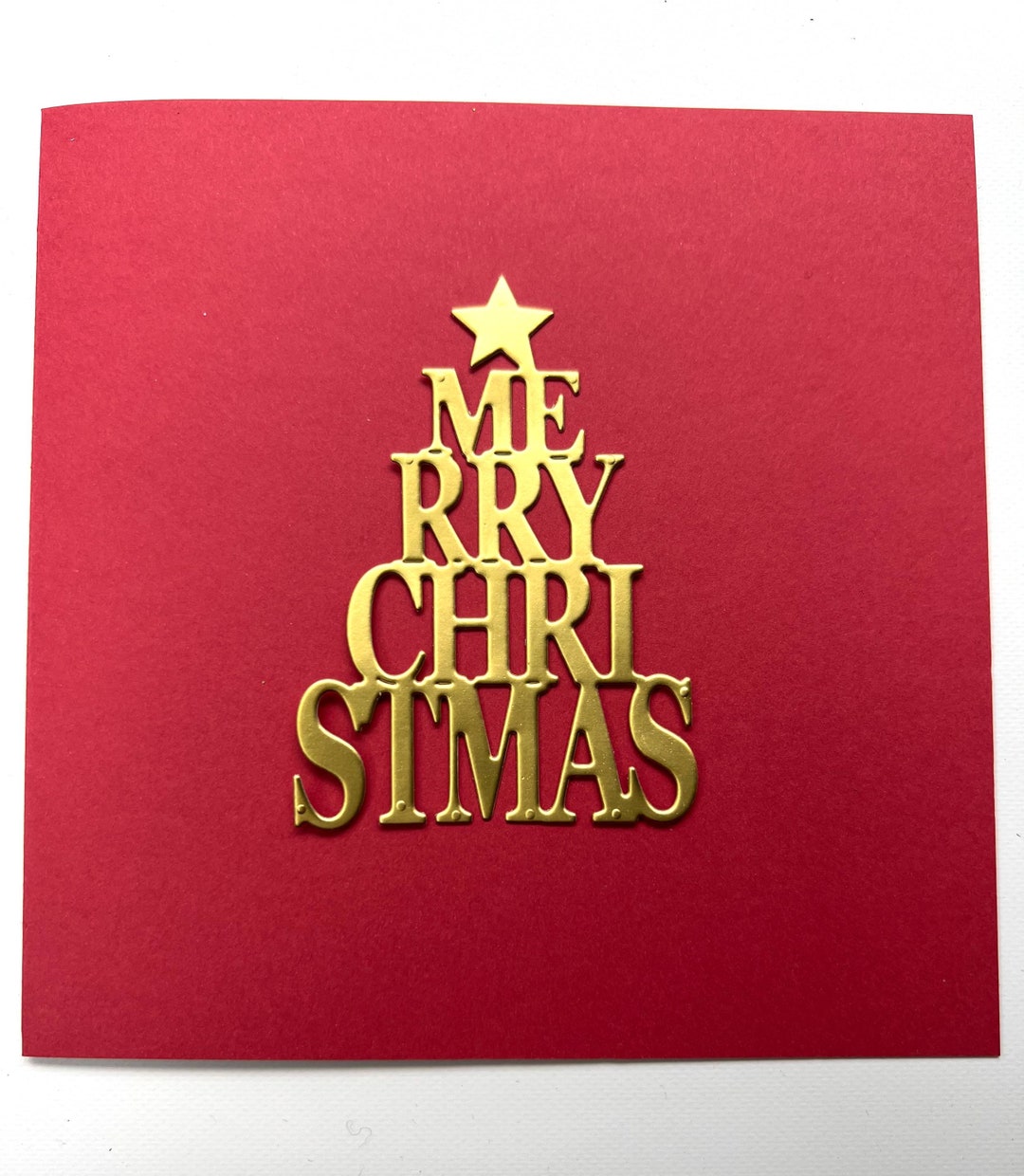 Merry Christmas Saying Tree Die Cut Paper Die Cuts DIY Christmas Card