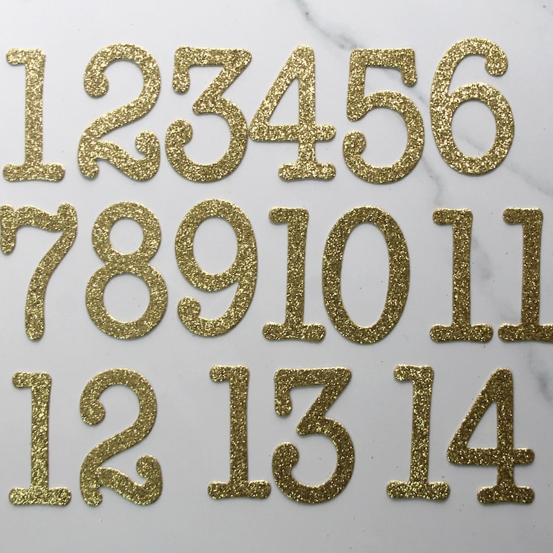 Gold Numbers Cardstock - Etsy