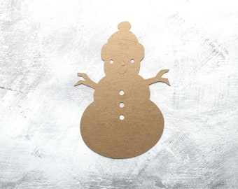 2 Huge Snowman Die Cuts -  6 5/8" wide x 10 7/8" h - SNOWMAN bare chipboard die cuts