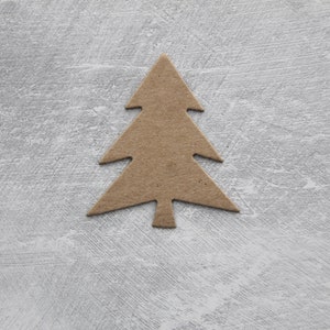 4 small Christmas Tree Bare chipboard die cuts