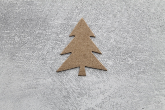 4 small Christmas Tree Bare chipboard die cuts