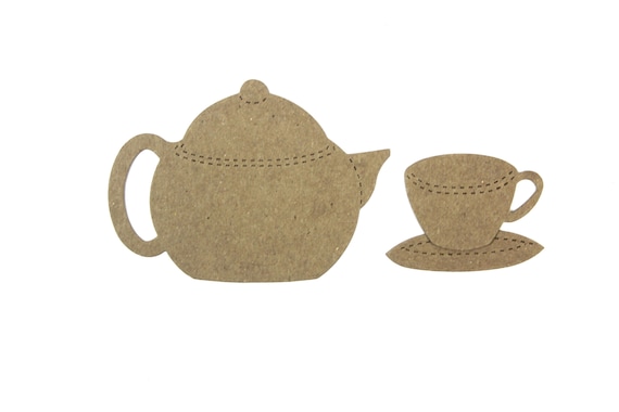 Tea Cup Bare Chipboard Die Cuts Embellishments {4} TEACUP /& SAUCER