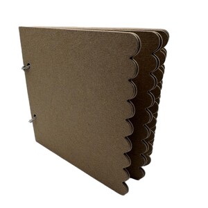 Álbum de recortes en blanco de 5 3/4" - Páginas con borde liso o festoneado - Minilibro - Diario de cartón liso - 10 páginas con anillas imagen 1