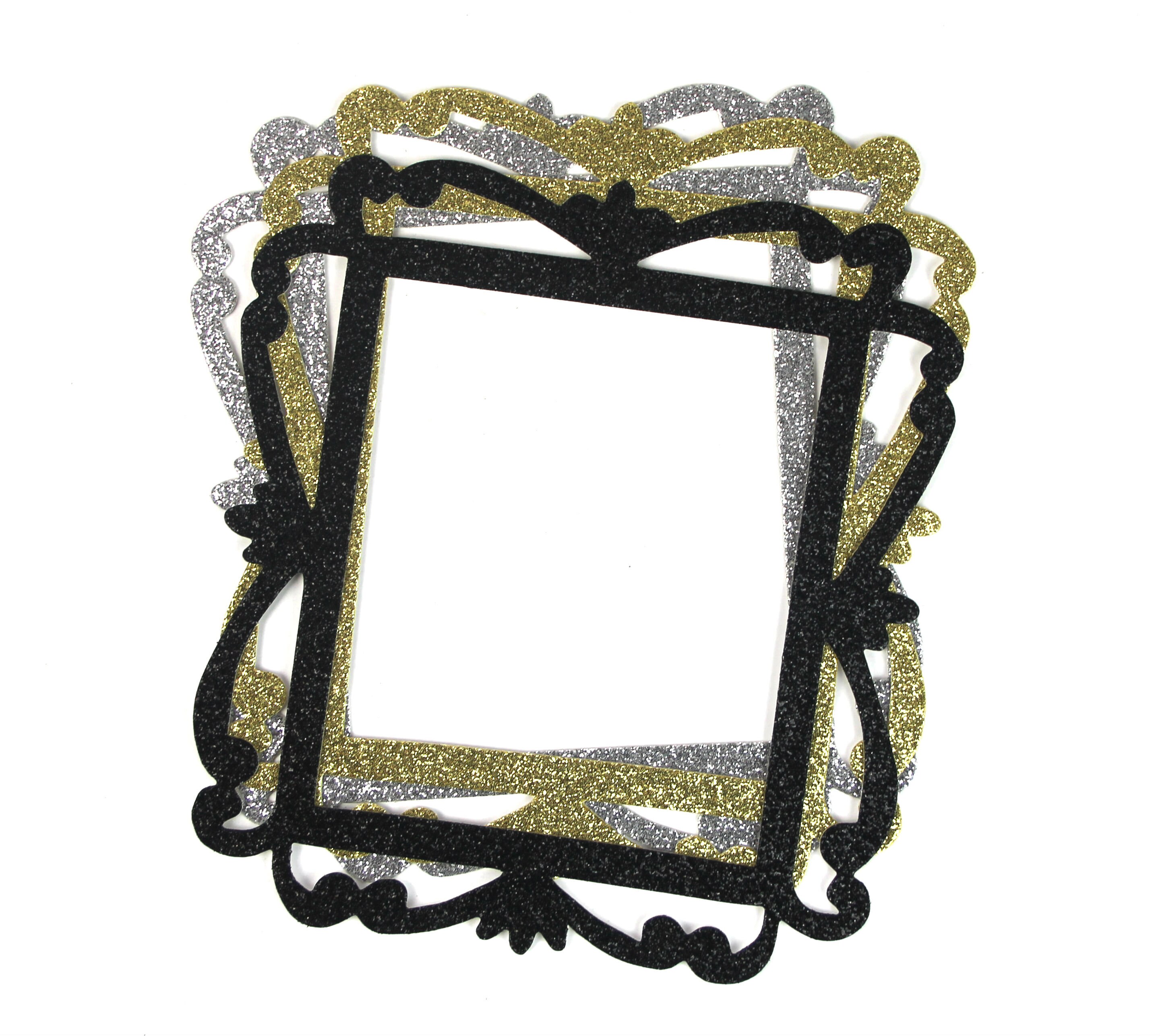 3 Chipboard Scroll Rectangle Frames - Available in Glittered Colors ...