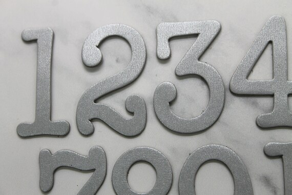 1 3/4 Matte Silver Numbers Seating Number Stickers 1-10 Self