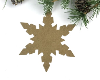 3 Snowflake Die Cuts || Bare Large chipboard Winter Snow flake style no.3