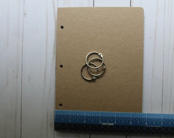 Blank Scrapbook-Bare Chipboard 5 3/4" x 8" Album-6 pages (or more) photo album-Book ring binding