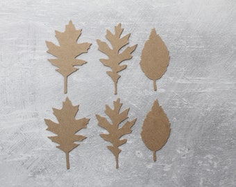 6 chipboard leaves - Tattered leaf die cuts 2 each of 3 styles
