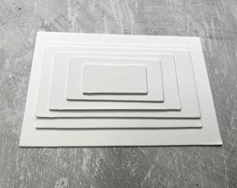 White or black cardboard rectangle die cuts - acid free - 9 sizes from 2" to 6" long - choose quantity