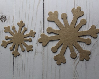 3 Bare chipboard die cuts Snowflake no. 8 [small or large]