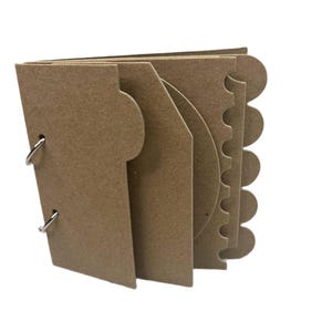 5 1/2" Scrapbook Mixed Edge - Handmade Album - 7 Different Page Styles - Mini Chipboard Album - Book Ring Binding