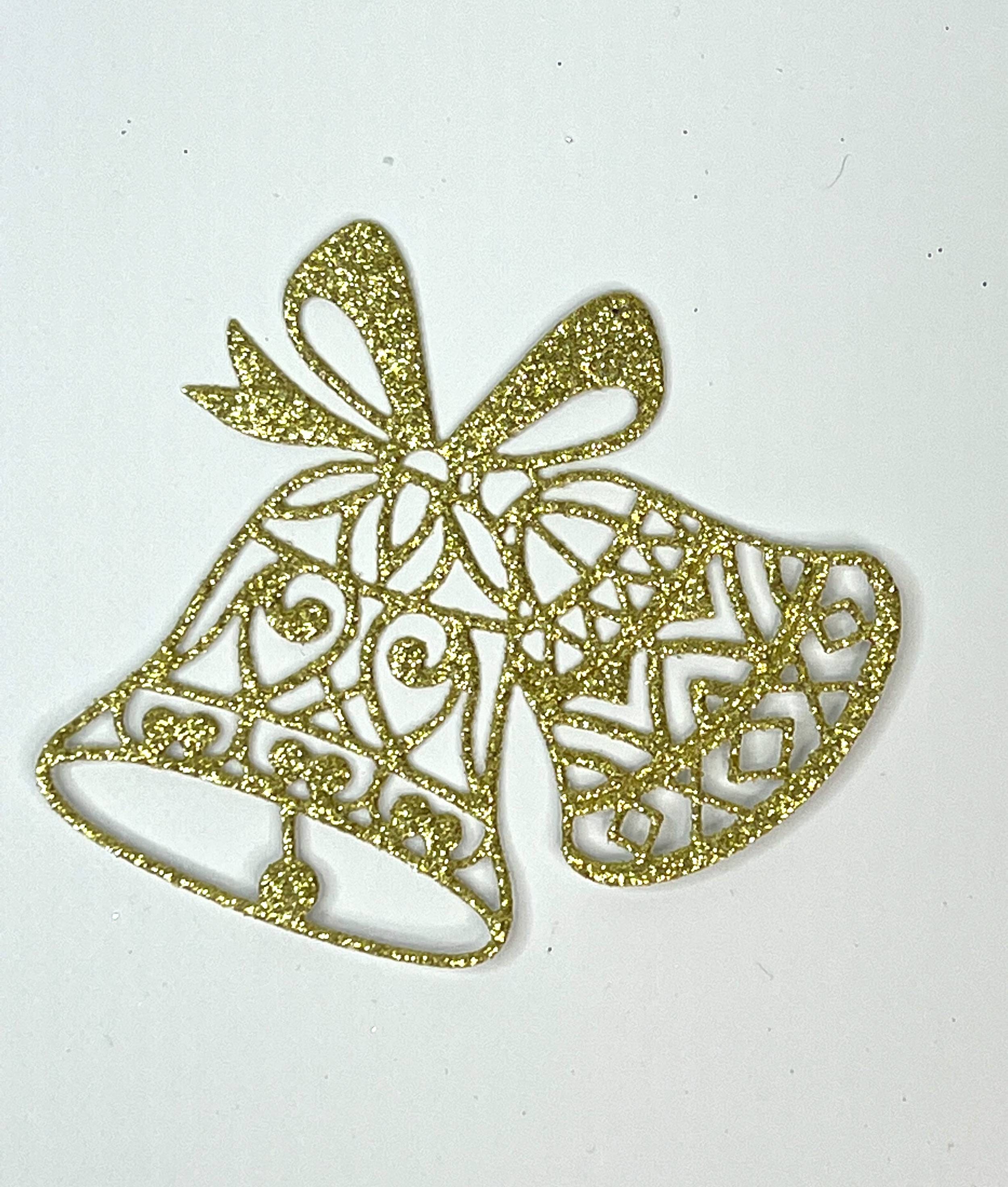 4 Bells With Bow Paper Die Cuts - Christmas Bell Cut Outs - Wedding ...