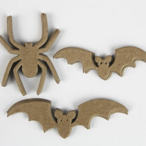12 Halloween Bats & Spiders - 3 Styles, 4 of each - Halloween Spider Die Cut - Halloween Bat Die Cuts