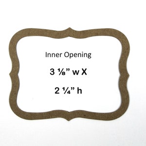 May include: A brown paper frame with a scalloped edge. The frame has an inner opening that is 3 1/8 inches wide by 2 1/4 inches high. The text "Inner Opening" is printed above the measurements.