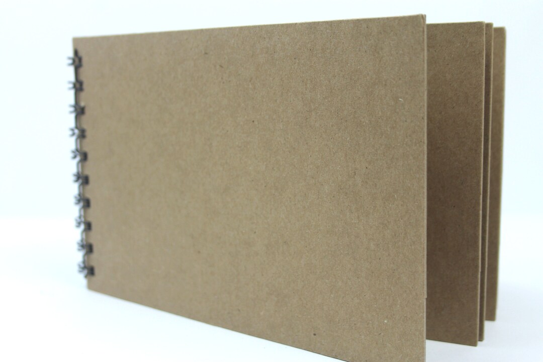 Blank Scrapbook Chipboard Photo Album 8 1/2 X 5 1/2 Chipboard Guest Book Wire Bound or Book