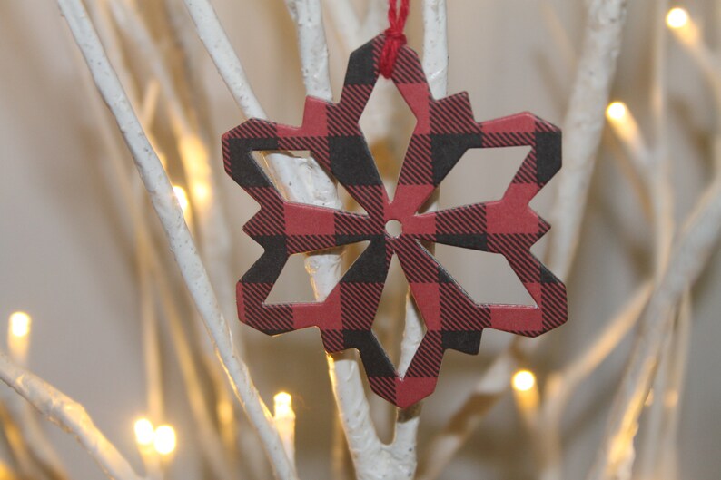 Christmas Buffalo Plaid Snowflakes Redblack or Whiteblack Etsy