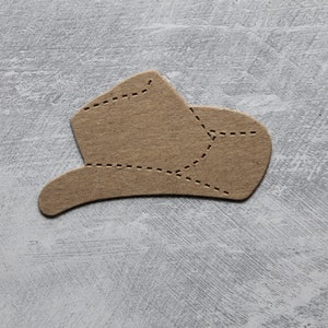 4 Cowboy Hat small Bare-Unfinished chipboard die cut 3&quot;w x 1 15/16&quot;h