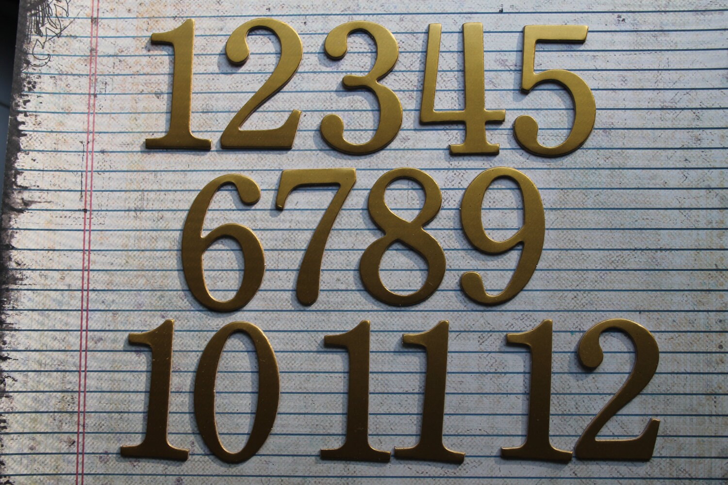 Numbers 112 matte gold 2 inch tall SERIF chipboard numbers Etsy