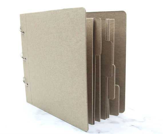 Blank Scrapbook-7 1/2 X 6 1/2 Bare Chipboard Album-tabbed Blank