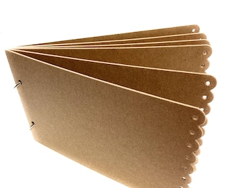 Blank Scrapbook-Bare Chipboard Album-Eyelet scallop edge Chipboard Book-book rings or wire bound 5 1/2" x 8 3/8"