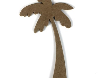 3 Palm Tree Die Cuts - Tropical Chipboard Embellishments - Tree Die Cut