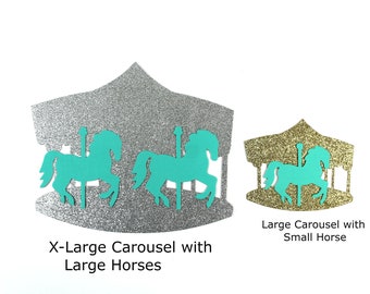 Glittered Carousel - Party Decoration - Carousel Birthday - Glittered Carousel - Chipboard or paper die cut [large or x-large]